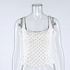 Women Fashion Commuter Polka Dot Slim Spaghetti Strap Camisole Tank Top