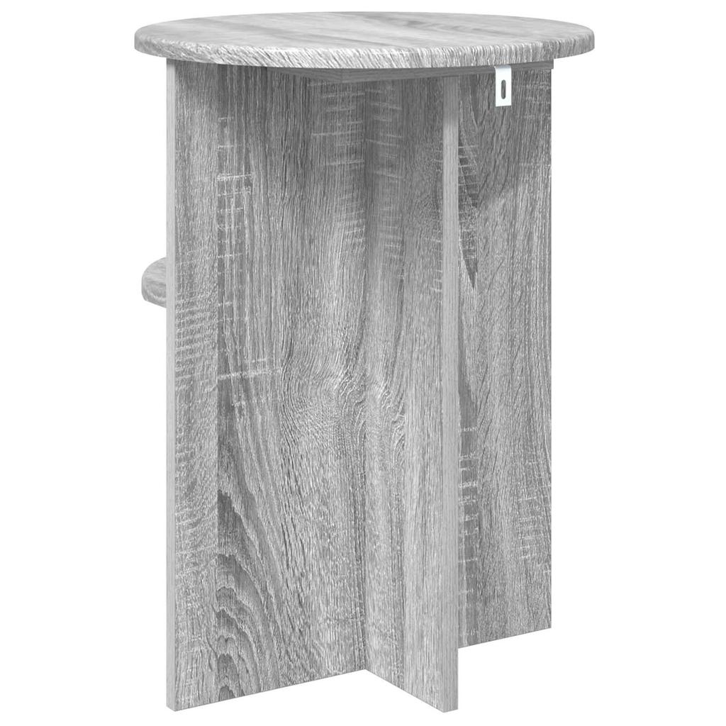 Side Table Grey Sonoma Ø 39.5 X 55 Cm Engineered Wood