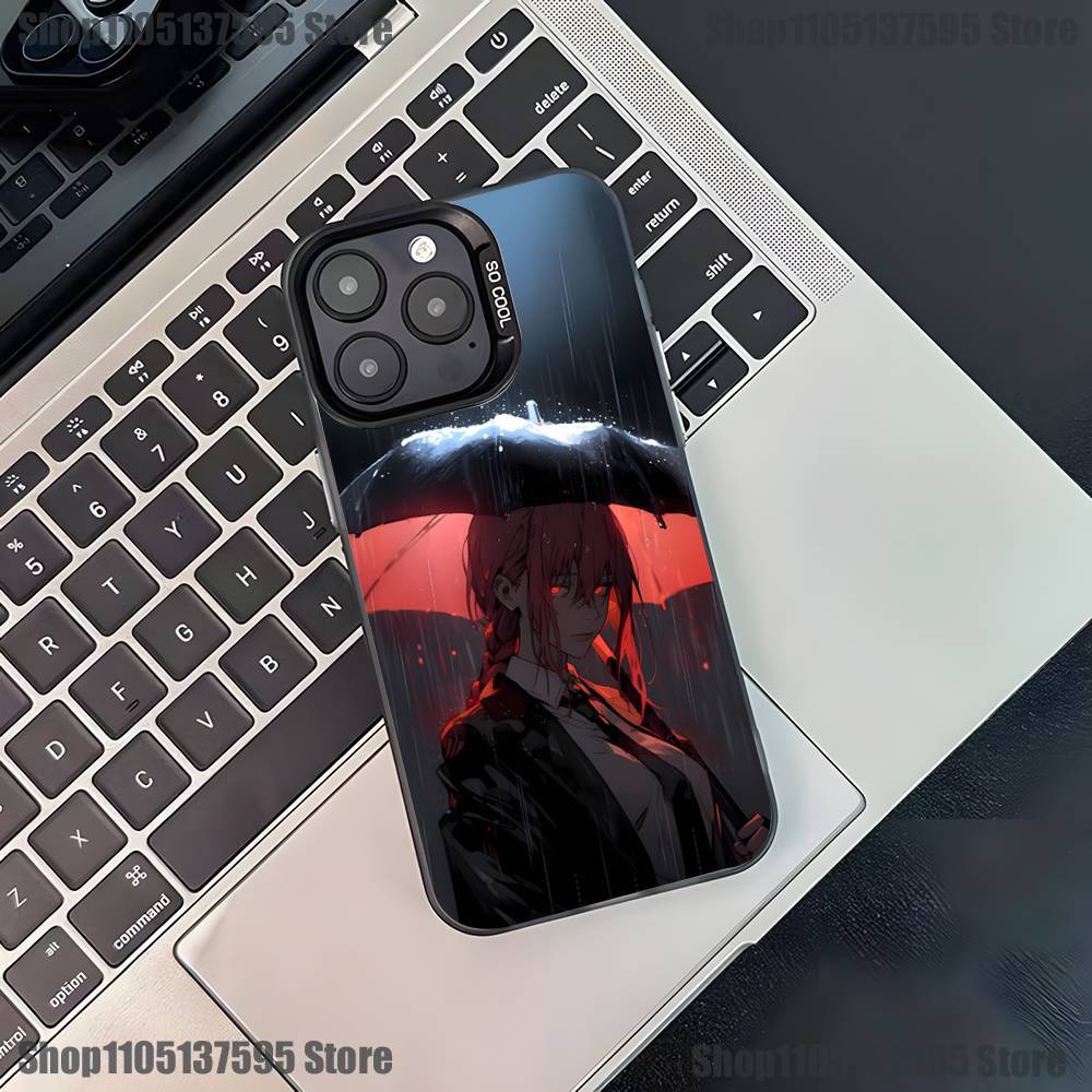 Anime M-Makima Phone Case For iPhone 17,16,15,14,13,12,11,Pro,XS,Max,Plus,Mini,SE4,E Black Matte Shockproof Cover