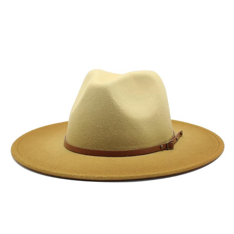 European and American fashion new spray paint gradual change color jazz hat men and women woolen top hat