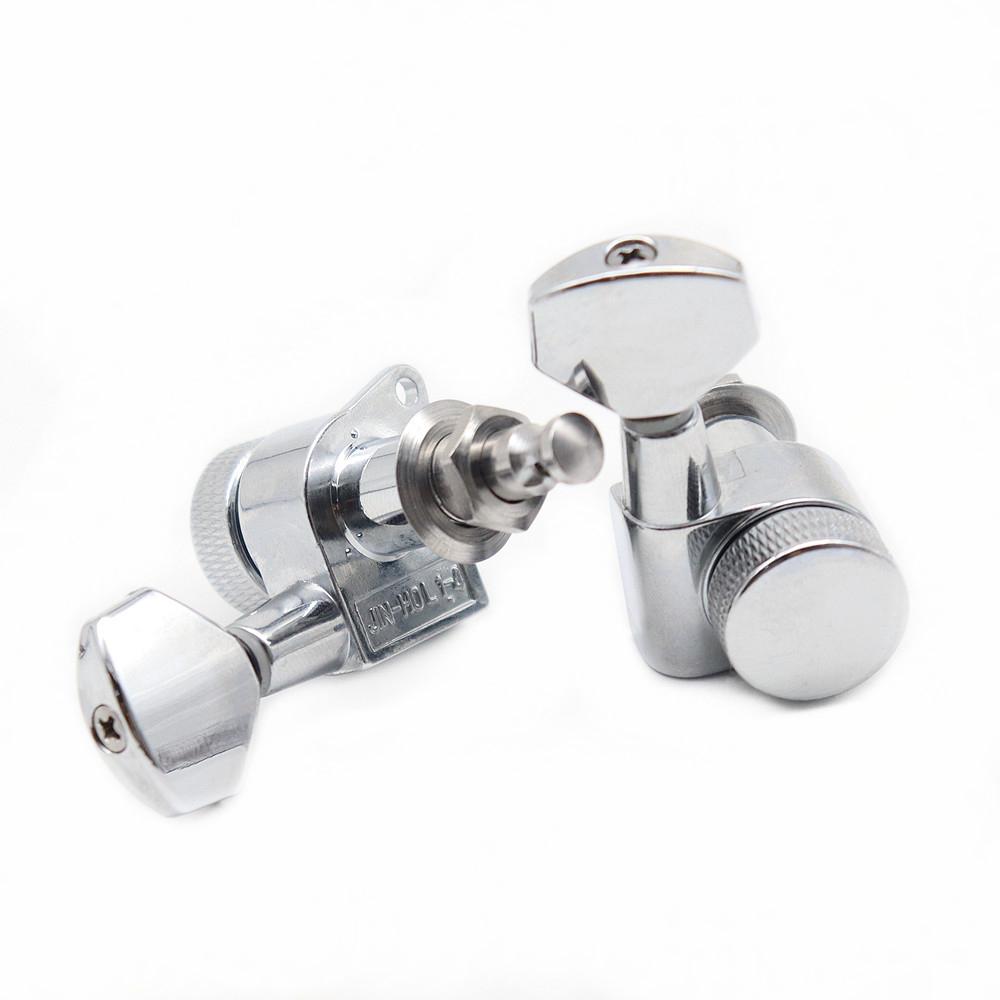6R6L Wilkinson Jin Ho Chrome Tuners Guitar Locking Tuners Machine Heads Tuning Pegs Square Handle Button Lock Jn-P7 From Korea