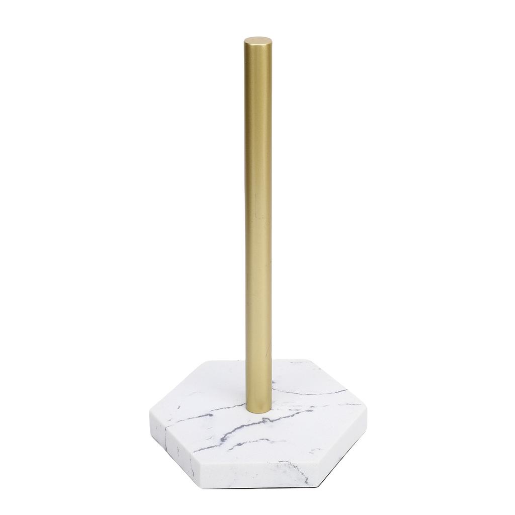 Stehender Papierhandtuchhalter Gold Edelstahl Marmor Textur Arbeitsplatte Rollenpapierständer für Küche Toilette