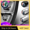 Car Stickers For Alfa Romeo for  3D Metal Tire Valve Caps Car Tyre Air Stems Cover For Alfa Romeo Giulia Stelvio Giulietta 156 1