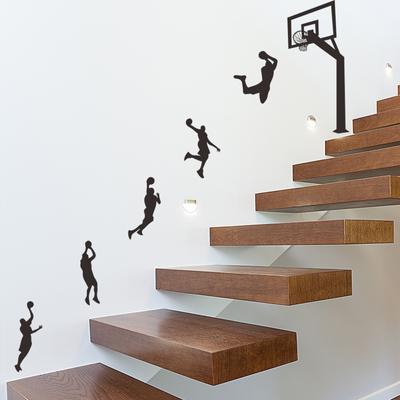 Slam Dunk Sequenz Basketball Wandaufkleber Selbstklebend Abnehmbar für Jungenzimmer Gymnastikstil Heimdekoration