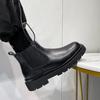 Korean Style Men's Casual Chelsea Boots Tide Genuine Leather Shoes Warm Autumn Winter Boot Cowboy Platform Ankle Botas Zapatos