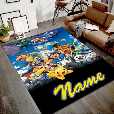 Custom Pika Mat Personalized Name, Polyester Washable Indoor Entryway Rug, Gift for Christmas, Easter, Thanksgiving Day