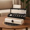 Plastic Date Cable Storage Box Rattan Weave Style Charging Cord Management Case  Office