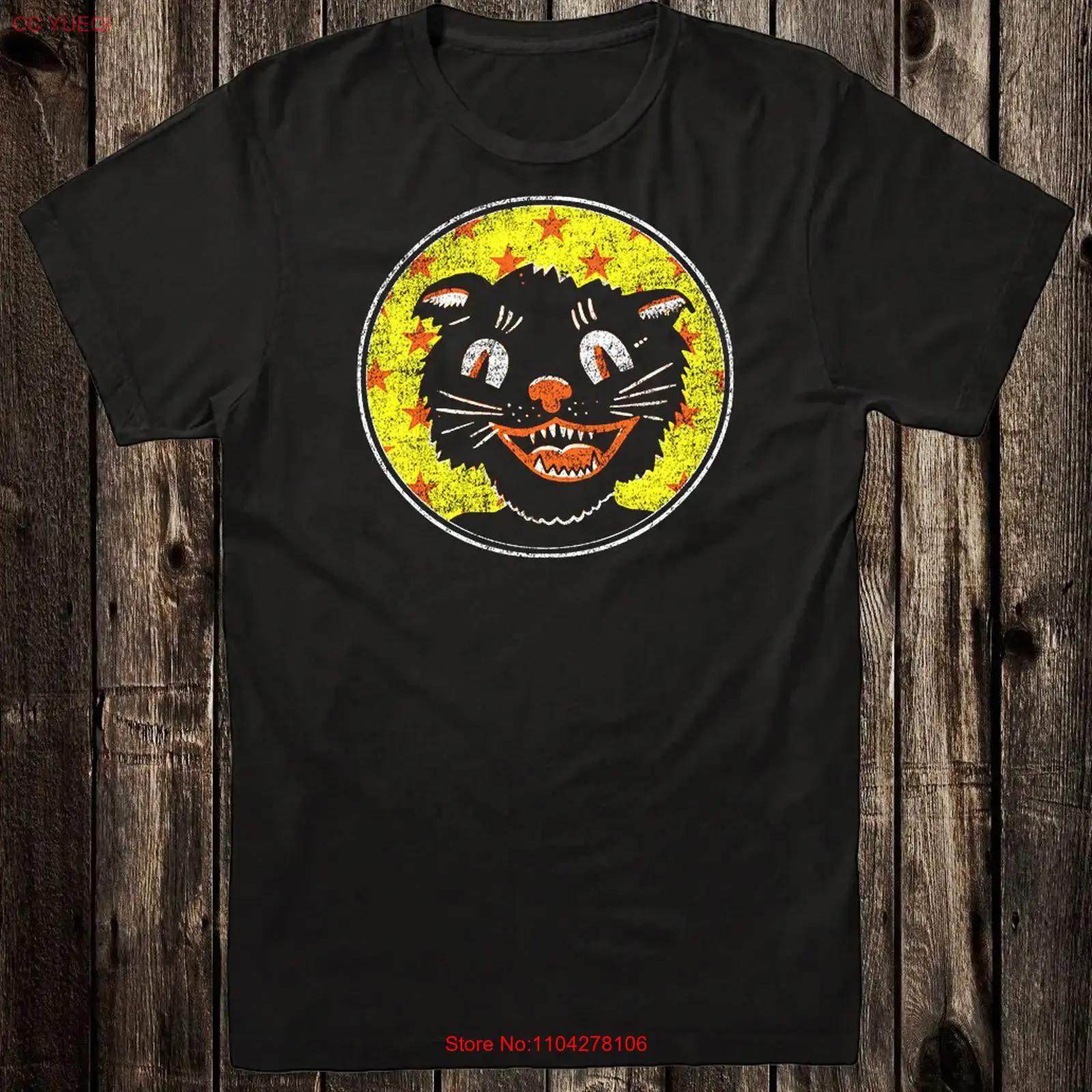 

Retro Halloween T Shirt Vintage Art Goth Tattoo Spooky Black Cat Carnival vintage Washed Stylish designer clothes Stretched 5XL різнокольоровий