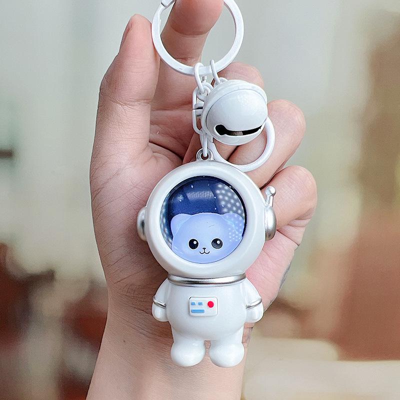 Cartoon Glow Backpack with Kitten Bear Keychain - Creative Student Schoolbag Pendant and Night Light Gift