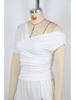 European One-Shoulder Polka Dot Slim T-Shirt with Slanted Neck and Hollow Design