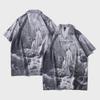 2025 Trendy Loose Japanese-Style Hawaiian Men's Retro Floral Shirt - Short-Sleeved, Handsome, and Seaside Ready
