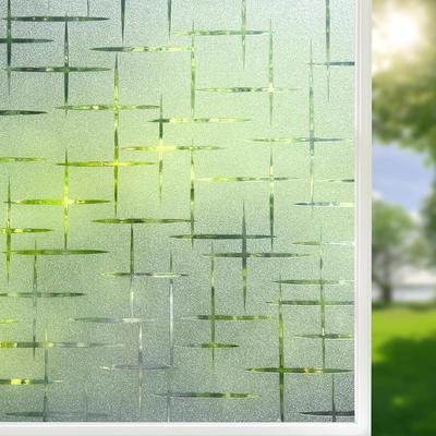 Cross Rainbow Frosted Window Film Privacy Stained Cling Static Glass Sticker