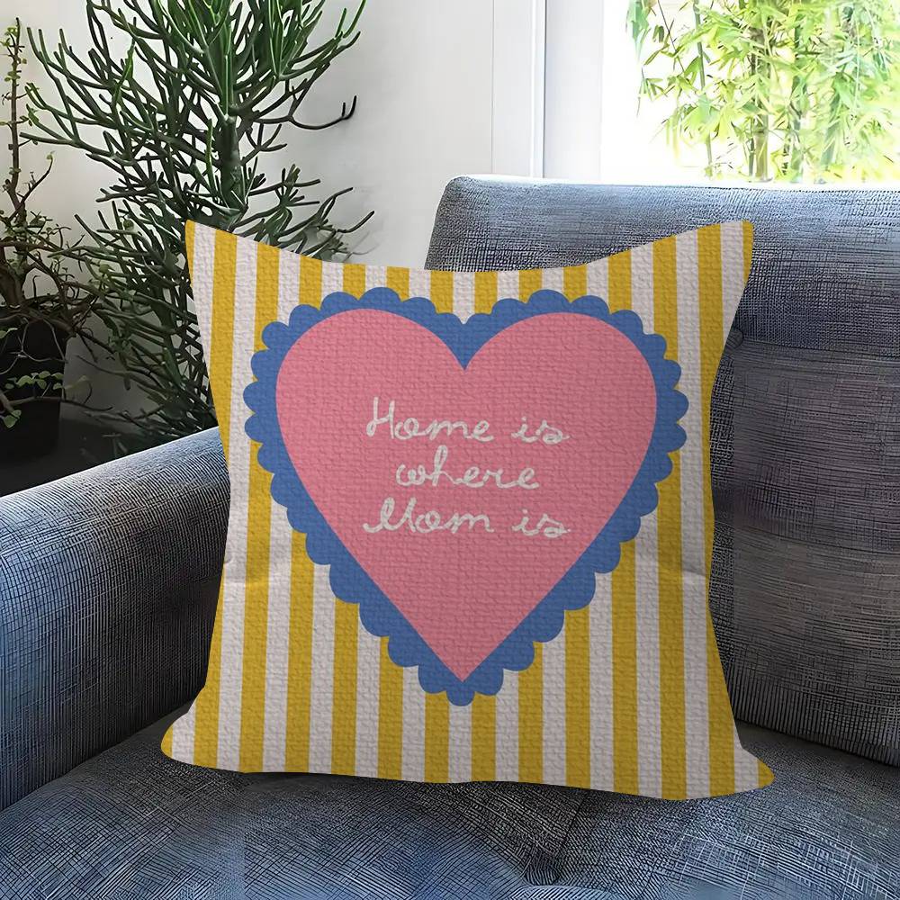 This Is My Happy Place Heart Quote Ins Pillowcase Toon Gift Cushion Cover Bedroom Home Sofa Chair Seat Decor Pillow Case