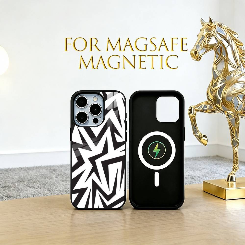Geometric Pattern  Phone Case For iPhone17,16,15,14,13,12,11 Plus,Pro Magnetic For Magsafe Wireless Charging