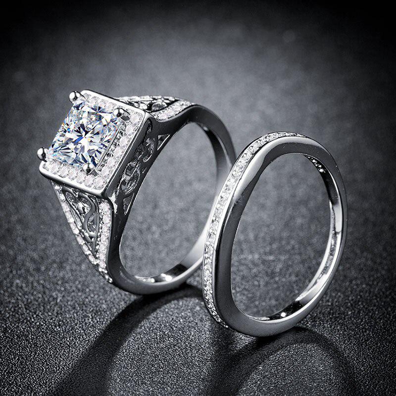 Lindon Clasic din aliaj de cupru Inel cu zircon Bijuterii pentru dama Cadou de petrecere de promisiune de nuntă