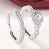 CopperSet Rings for Women S Luxury Cubic Zircon Wedding Accessories Temperament Elegant Female Jewelry