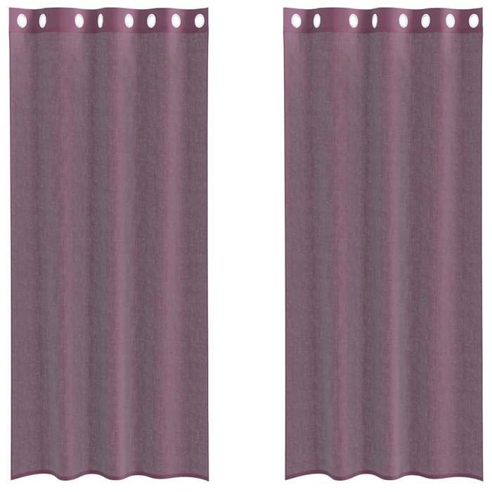 VidaXL Voile Curtains with Eyelets 2 Pcs Purple 140x245 Cm, Net Curtain, Sheer Curtain, Window Voile, 4102104