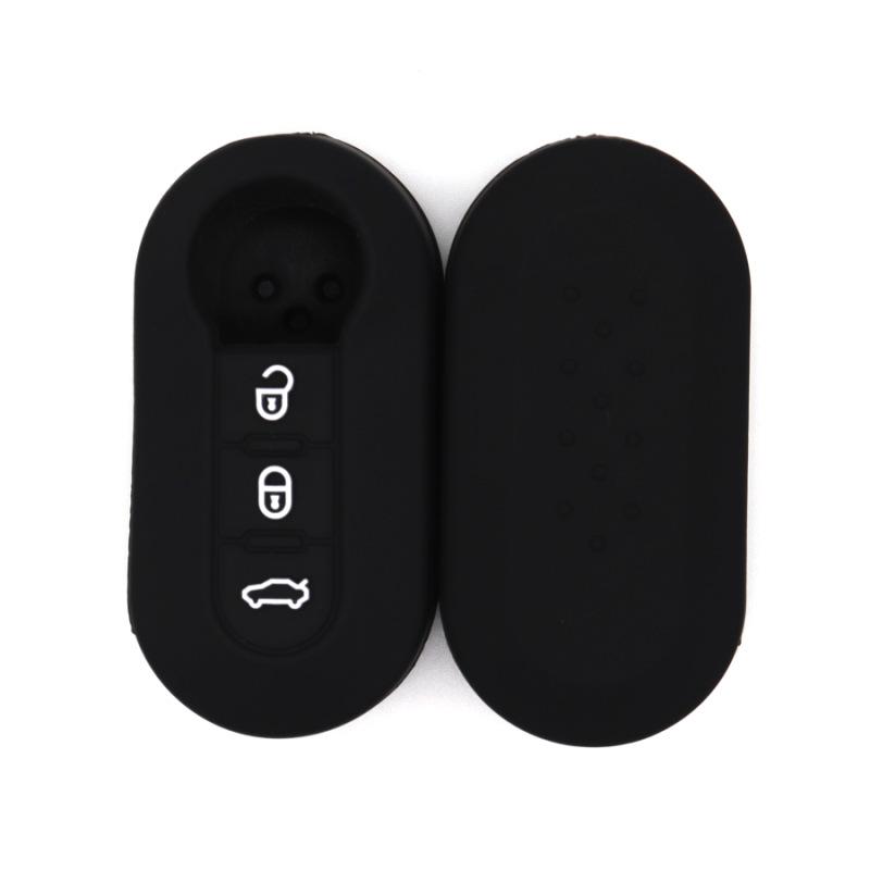 Fall-proof key cover, suitable for Fiat 500 Bravo, Iveco Wolfson car key bag, remote control silicone key bag чёрный