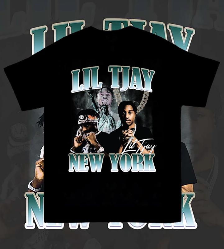 

New Lil Tjay Hip Hop Gift For Fan Cotton Black Unisex T-shirt S