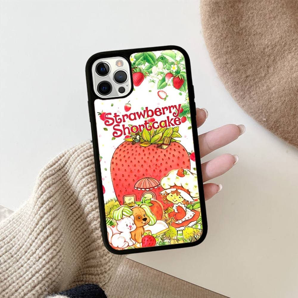 S-Strawberry Cartoon S-Shortcake Girl For IPhone 17 16 15 14 13 12 11 Pro Max Plus Mini PC+TPU Back Phone Cover