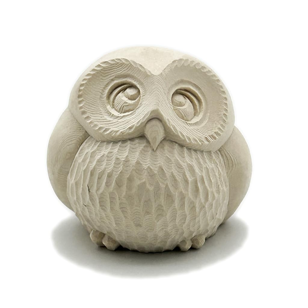 

HU Trading Owl 7cm 6cm Owl Night Watchman Wood Carving Figurine Feng Shui Auspicious Charm Made of Cypress Wood g18244 (6cm high, wide, deep)