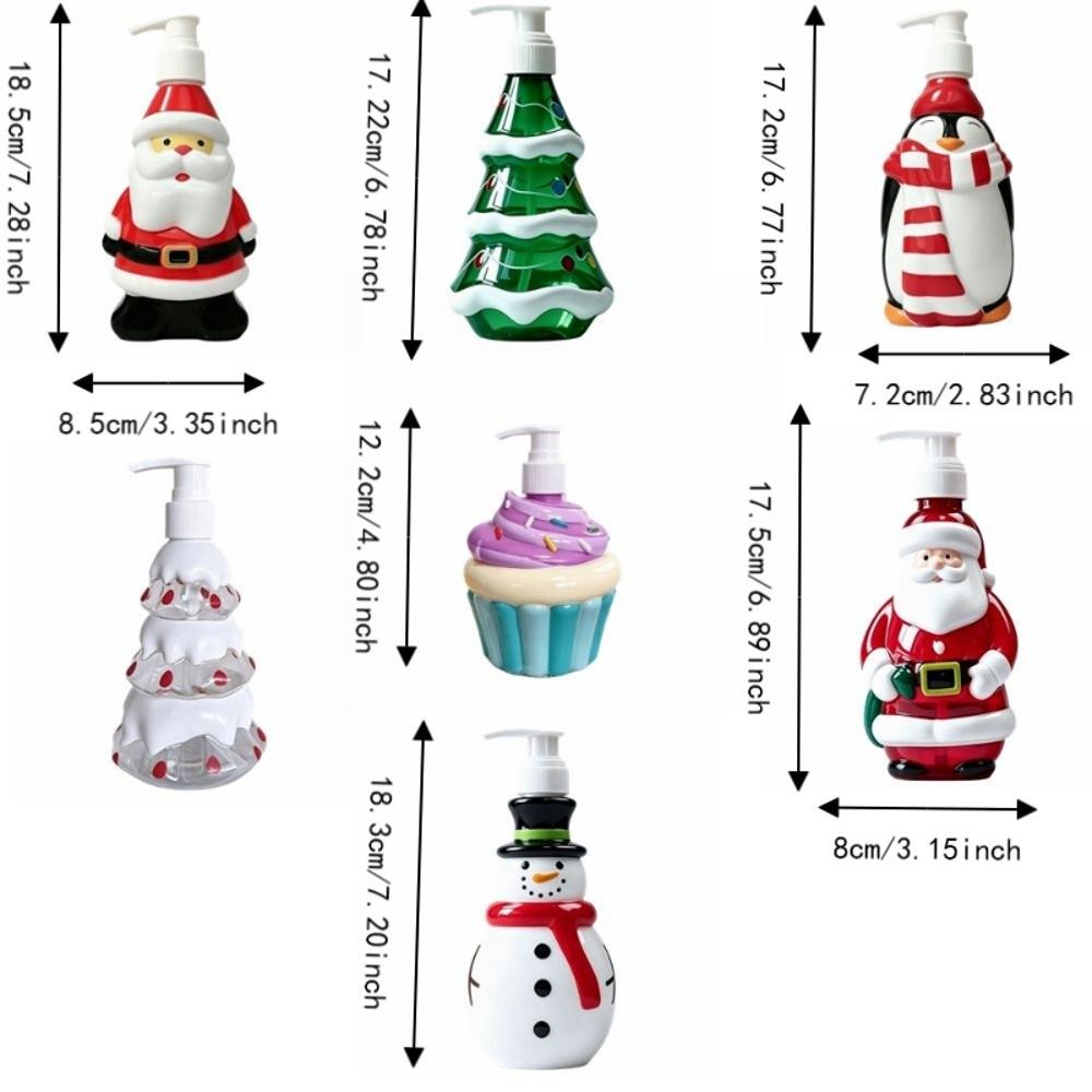 Santa Claus Lotion Dispenser Bottles Snowman Gel Hand Sanitizer Bottle Cosmetic Container Bathroom
