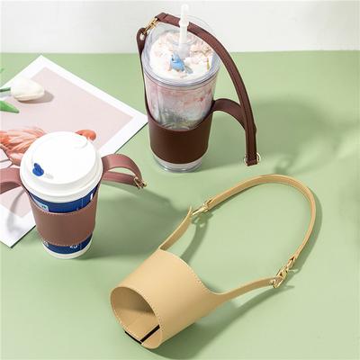 Portable Water Bottle Sleeve Bag Coffee Cup Holder  Sling Carrier Pouch Milk Tea Cup Band With Handle Beverage Cup Bag
