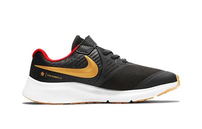 Star Runner 2 Slip Resistant Abrasion Resistant Low Top Kids' Running Shoes Black Gold Red AT1801-010
