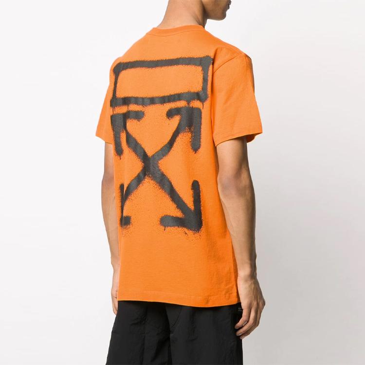 Off-White Spray Paint T-Shirt Orange Men Streetwear OMAA027R201850151910