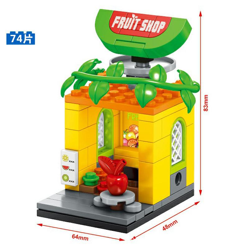 Building Blocks Mini Street View Building Blocks Compatible Building Blocks Children's Educational Assembling Building Blocks