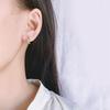 Small Round Stone Trendy Lightning White Zircon Hoop Earrings For Women Vintage Gold Color Ear Buckle Wedding Jewelry Valentines