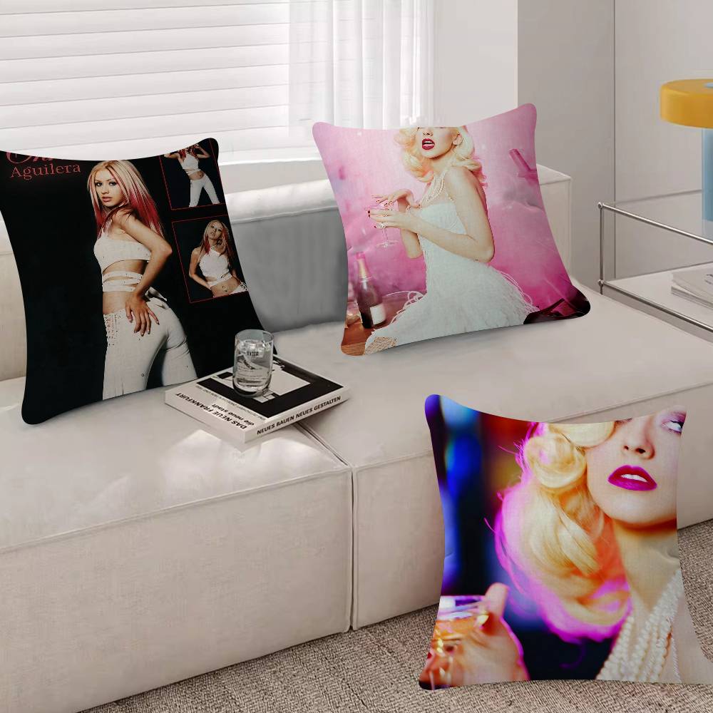 Christina Aguilera Singer Cushion Cover Inches Farmhouse Decor Home Throw Pillow Covers For Couch Decorations