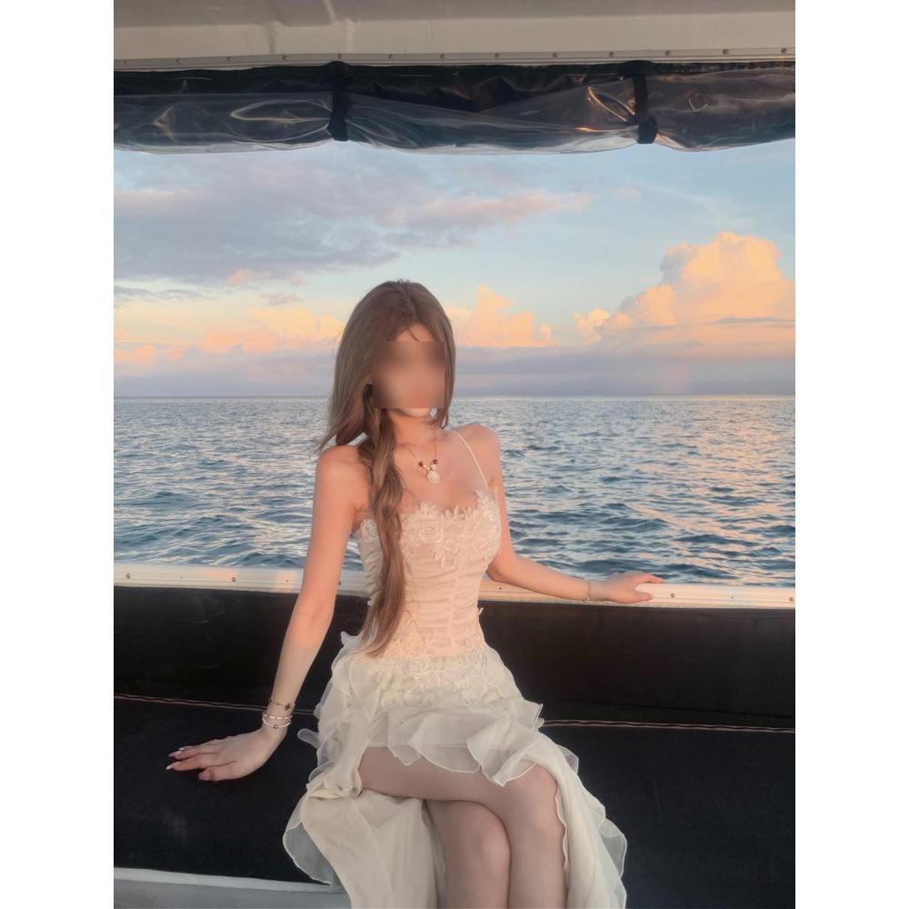 Girl Sanya Seaside Vacation Suspender Dress Female Summer Lotus Leaf Edge Beautiful Fairy Dress