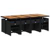 Vidaxl 13-Cz. Garden Furniture Set, Cushions, Black, Rattan PE