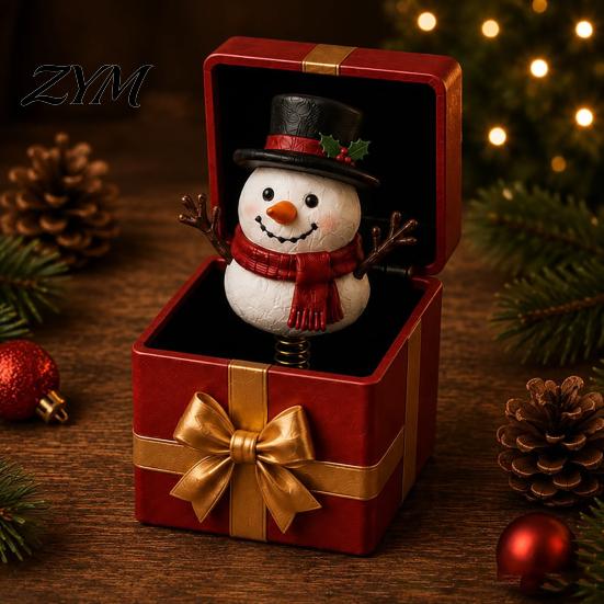 Quirky Party Conversation Starter Christmas Magic Pop-Up Gift Box, Cute Reindeer Santa Claus Gingerbread Prank Unexpected Interactive Box Reusable