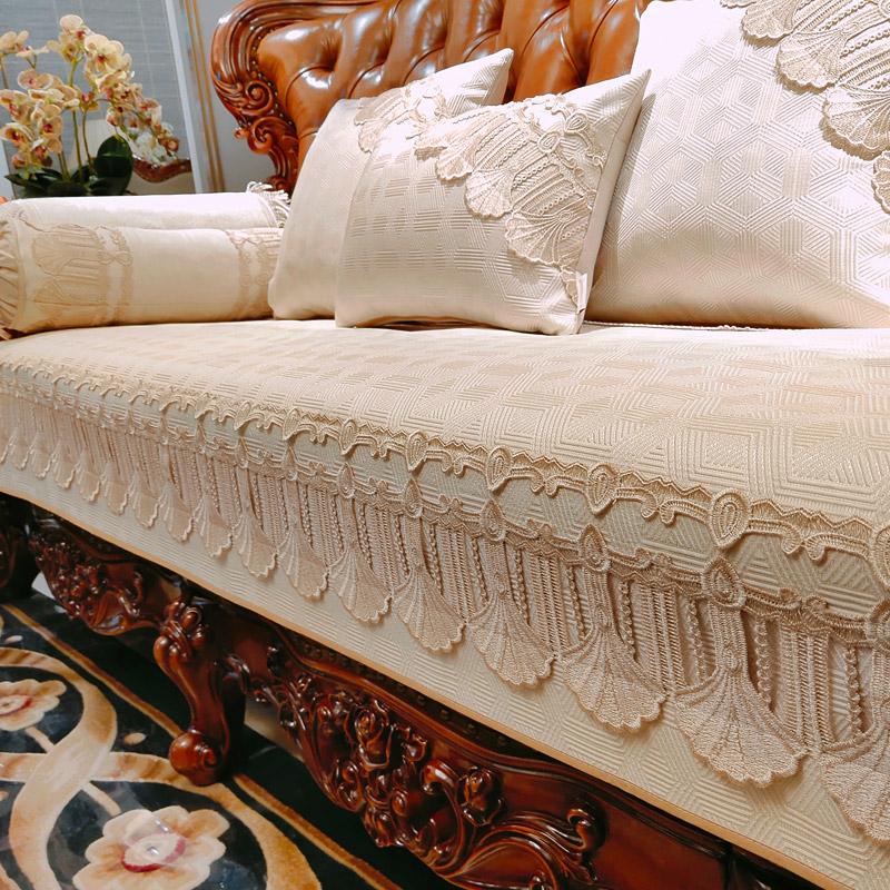 

Европейская подушка для дивана, роскошный противоскользящий чехол для дивана, украшение для гостиной, чехлы для диванов, домашний декор, всесезонный универсальный чехол 1pc armrest 50x60cm бежевый