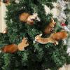 Artificial Squirrel Decoration Christmas Tree Hanging Ornament For Door Mantel Window Wedding Christmas Party Decoration