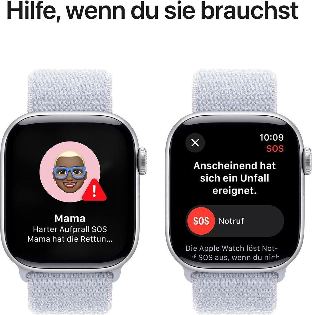 Apple Watch Series 10 4G 46mm Aluminium Silber Sport Loop Blaue Wolke