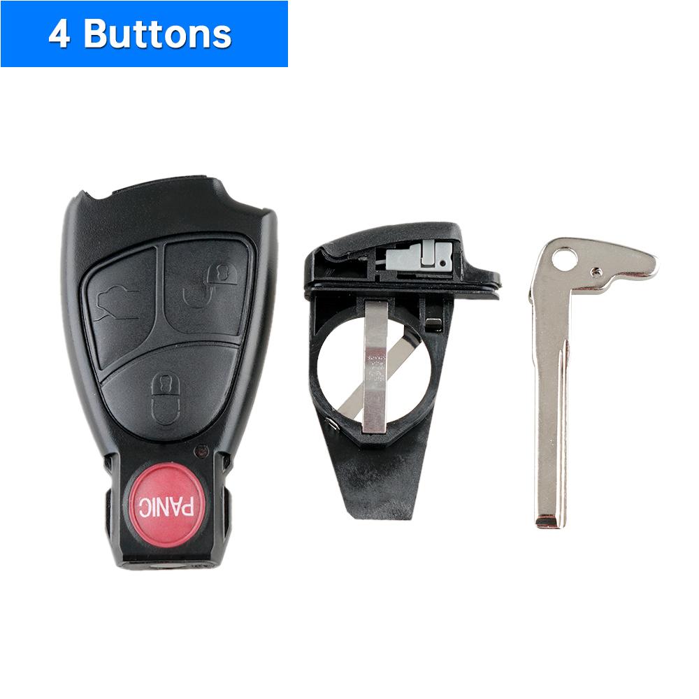 2/3/4 Buttons Car Key Fob Case Shell Replacement Insert Key Remote Cover with Balde Holder Fit for Mercedes/Benz M B E CL SLGood product