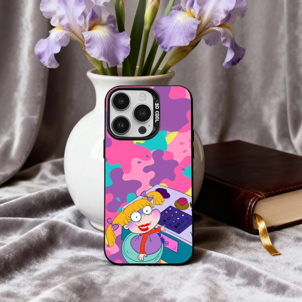 R-Rugrat-T C-Chuckie A-Angelica Phone Case For iPhone17,16,15,14,13,12,11 Plus,Pro Max Black Candy silver phone case