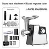Dual-Speed Multifunction Electric Vegetable and Meat Grinder with Sausage Stuffer & Slicer
