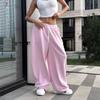 Western Style New Fashion Casual Loose Wide-Leg Pants Mopping Pants Trousers Lace up Casual Pants