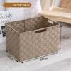 Woven Black Storage Baskets Shelf Tote Boxes Container with Built-in Handles for bedroom living room office kids room dressing room