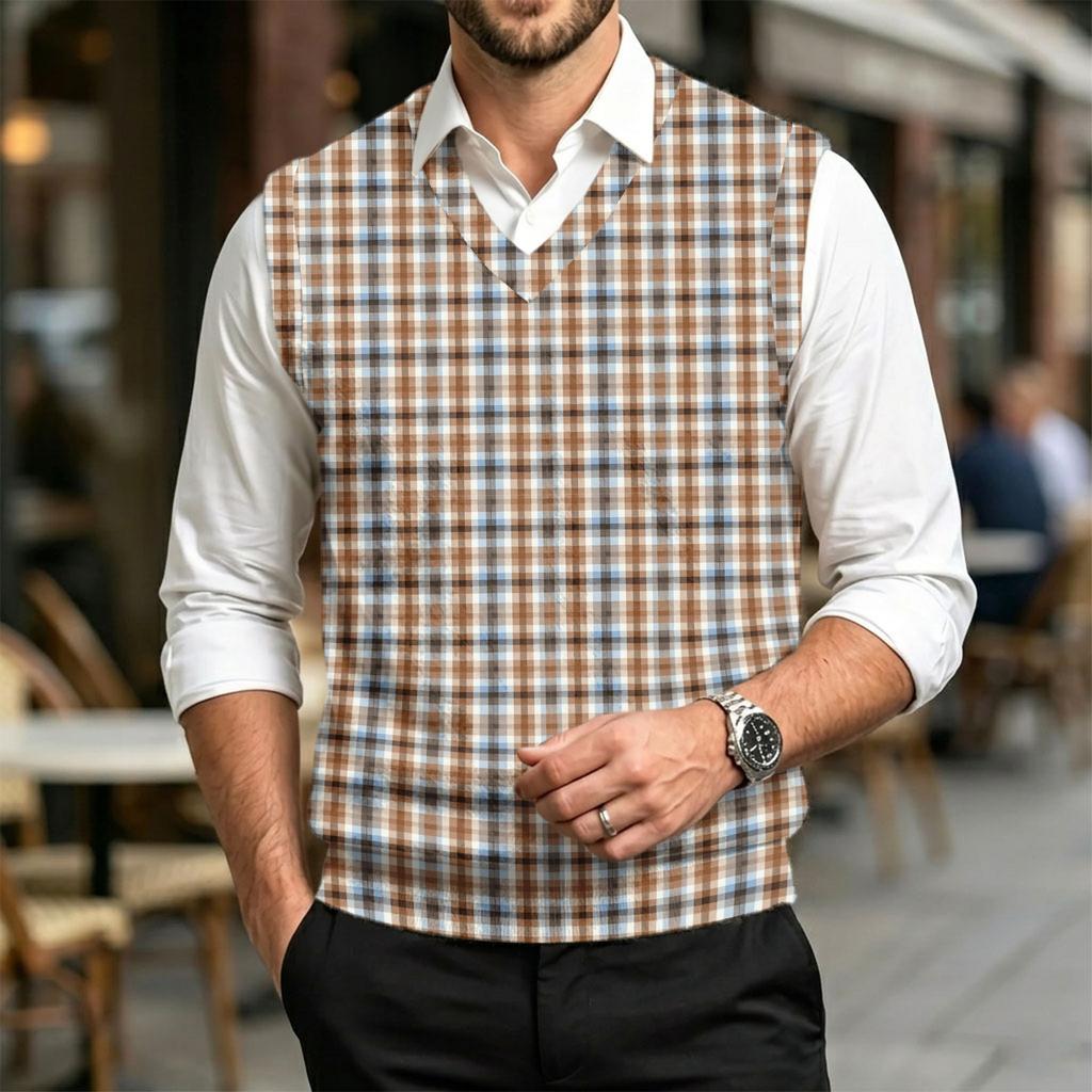 Men's Casual Wool- V-Neck Knit Sweater Vest for Commute