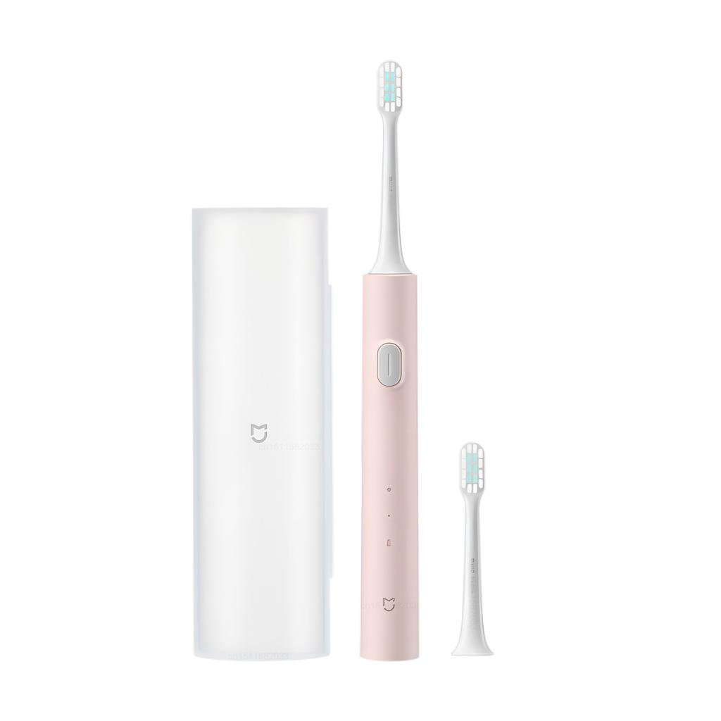 MIJIA T200/T200C Schall-Elektrische Zahnbürste, 2 Modi, 2 Bürstenköpfe, Aufhellende Zahnbürste, USB-C 25 Tage Akkulaufzeit, IPX7 Wasserdicht