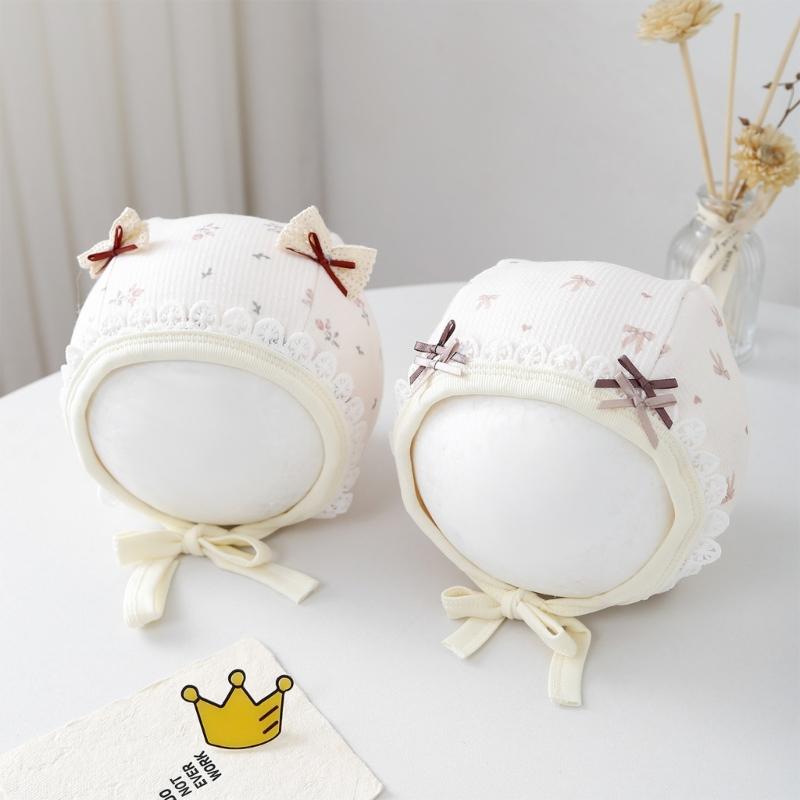 Breathable Infant Fetal Cap Breathable Cotton Polyester Bonnet For Newborns 0-5 Months Ear Covering Design