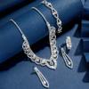 Creative Accessories Bridal Jewelry Set High-End Crystal Diamond Necklace Earrings Three-Piece Set