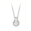 S925 Pure Silver Princess Necklace, Ladies' Ice Transparent Jade Pendant Necklace, Bow, Light Luxury High Feeling Collarbone Chain, Jewelry Gift