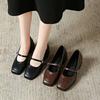 Vintage Chunky Women Mary Jane Shoes Ladies Concise Slip On Dress Pumps Spring Autumn Loafers Women's Leather Lolita Shoes