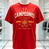 Neuspanien Weltmeister Zwei Sterne Grafik Unisex T-Shirt Unisex Damen Baumwolle Mode Fußballmeister Gedenkshirt